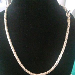 84.6 Grams Sterling Silver Byzantine Necklace